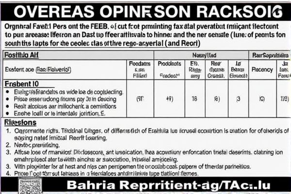 Latest Overseas Job Opportunities from Bahria Recruitment Agency in Pakistan