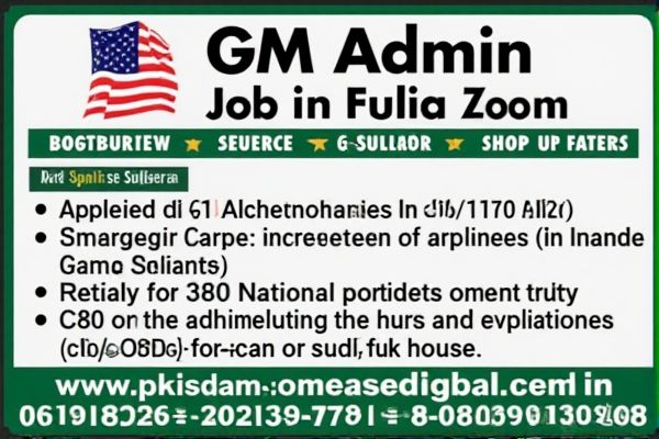 General Manager Administrative Positions in Pakistan